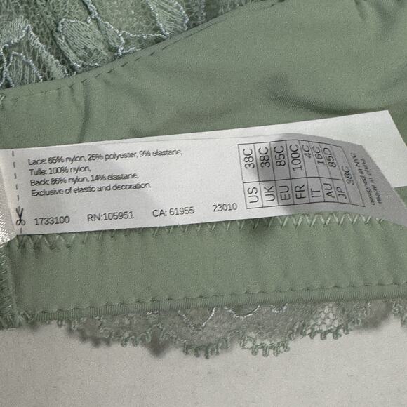 Skarlett Blue Women 38C Bra Intimates Feminine Romantic Underwire Balconette - Picture 7 of 9